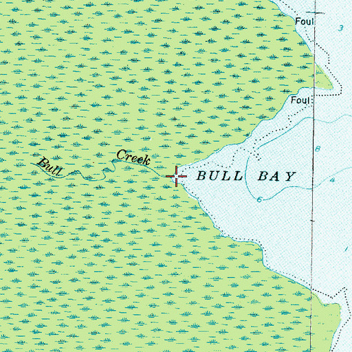 Topographic Map of Bull Creek, NC
