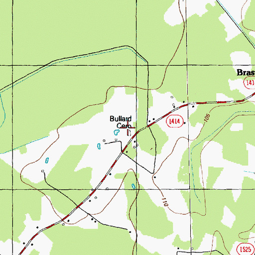 Topographic Map of Bullard Cemetery, NC