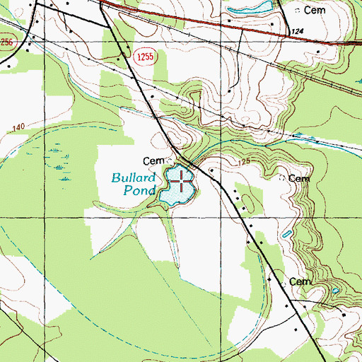Topographic Map of Bullard Pond, NC