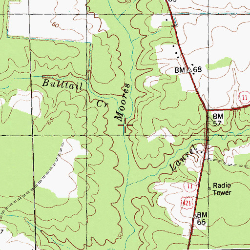 Topographic Map of Bulltail Creek, NC