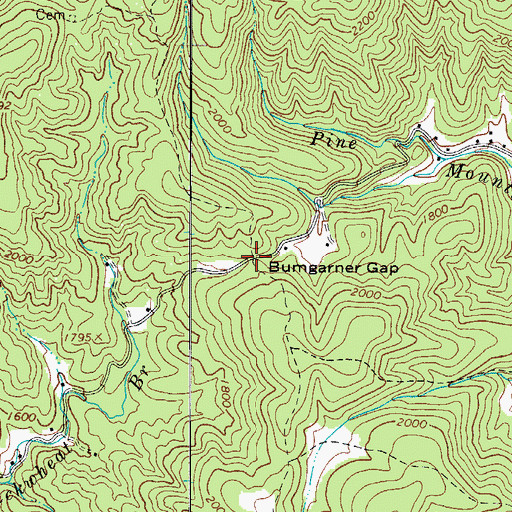 Topographic Map of Bumgarner Gap, NC