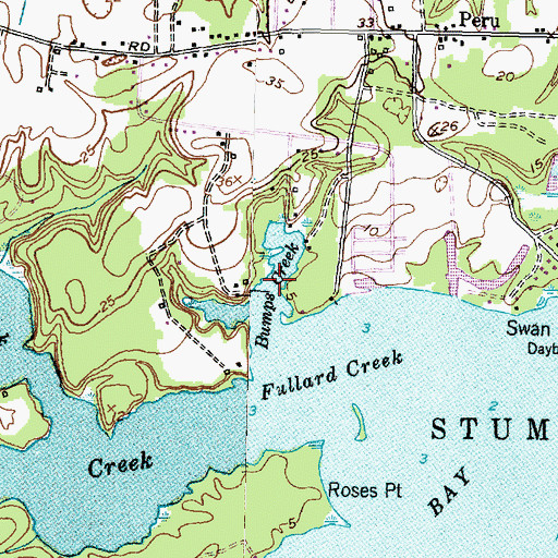 Topographic Map of Bumps Creek, NC