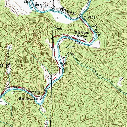 Topographic Map of Bunches Creek, NC