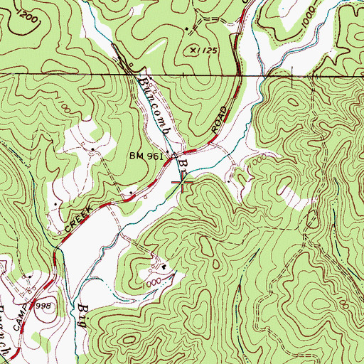Topographic Map of Buncomb Branch, NC