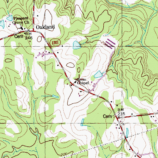 Topographic Map of Bunn Chapel, NC