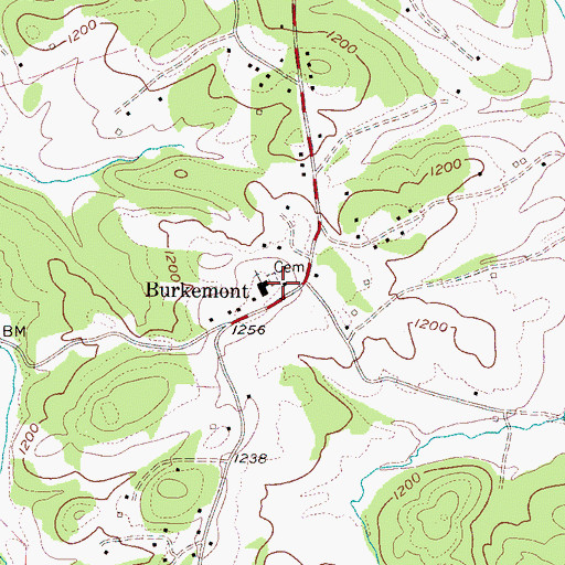 Topographic Map of Burkemont, NC