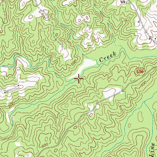 Topographic Map of Burkes Creek, NC