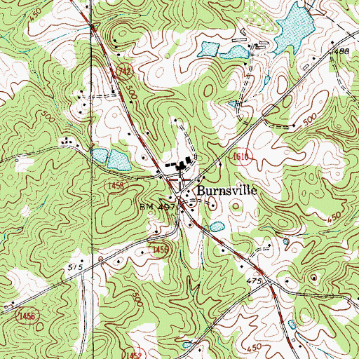 Topographic Map of Burnsville, NC