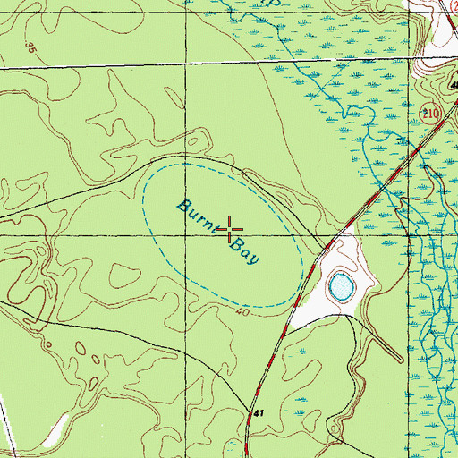 Topographic Map of Burnt Bay, NC