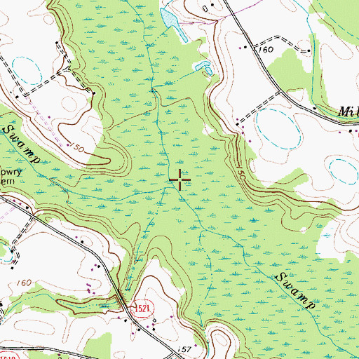 Topographic Map of Burnt Swamp, NC