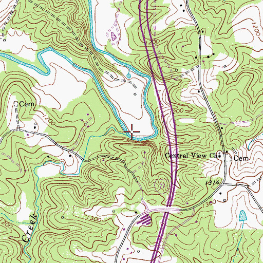 Topographic Map of Burris Creek, NC