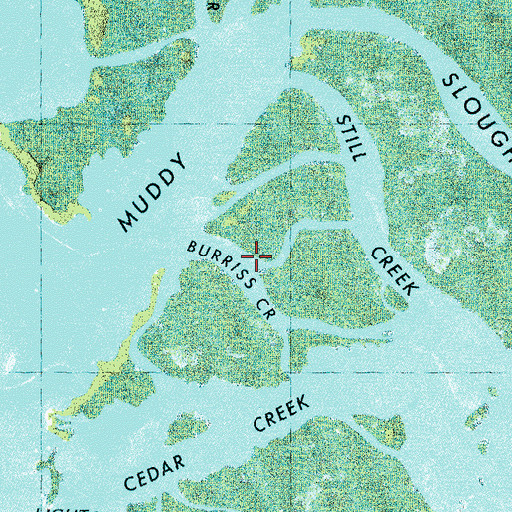 Topographic Map of Burriss Creek, NC