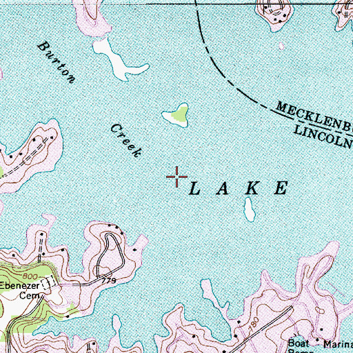 Topographic Map of Burton Creek, NC