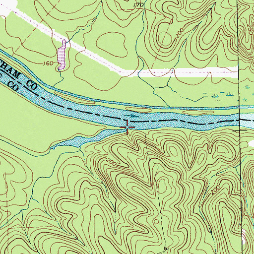 Topographic Map of Bush Creek, NC