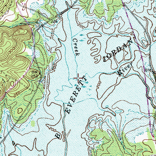Topographic Map of Bush Creek, NC