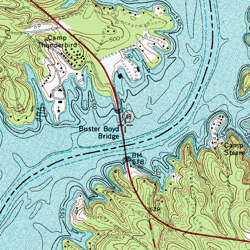 Topographic Map of Buster Boyd Bridge, NC