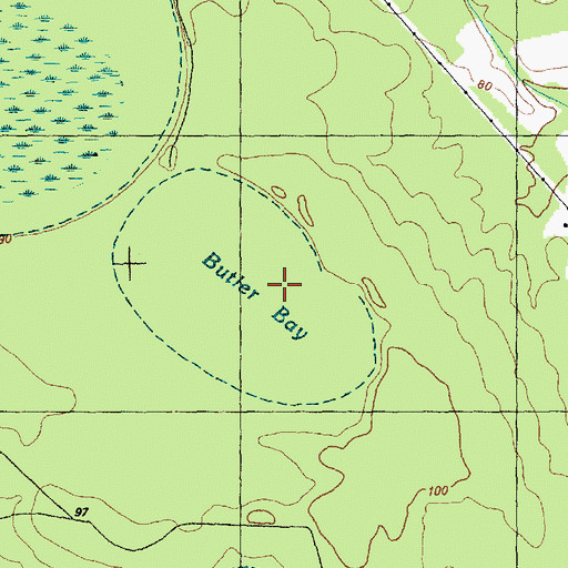 Topographic Map of Butler Bay, NC
