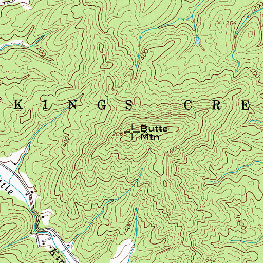 Topographic Map of Butte Mountain, NC