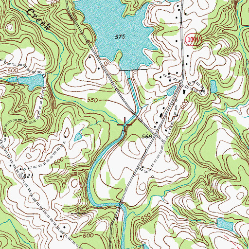Topographic Map of Buttermilk Creek, NC