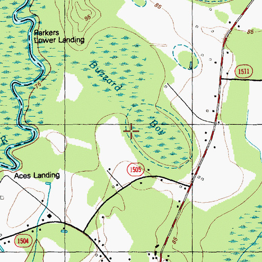 Topographic Map of Buzzard Bay, NC