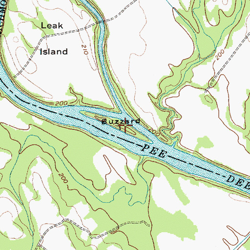 Topographic Map of Buzzard Island, NC