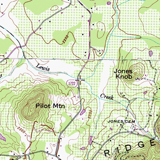 Topographic Map of Byers Creek, NC