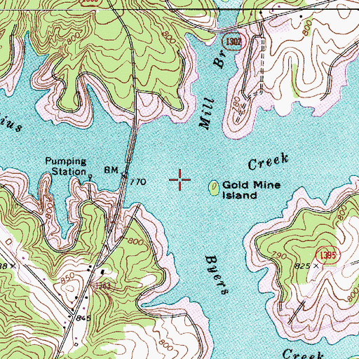Topographic Map of Byers Creek, NC