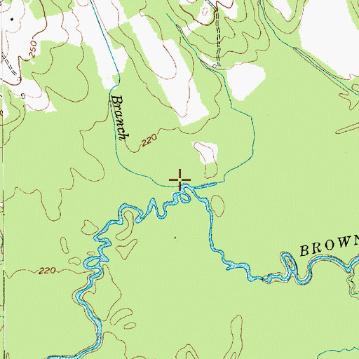 Topographic Map of Cabbage Branch, NC