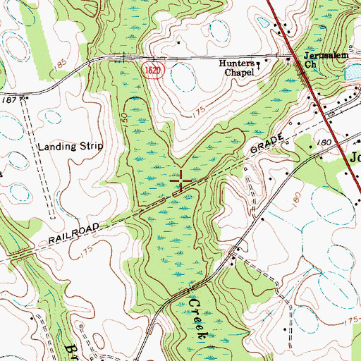 Topographic Map of Cabin Branch, NC