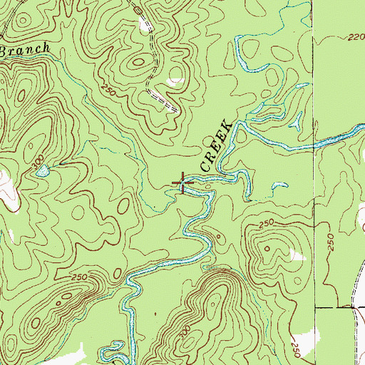 Topographic Map of Cabin Branch, NC