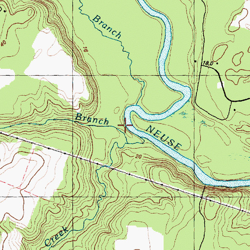 Topographic Map of Cabin Branch, NC