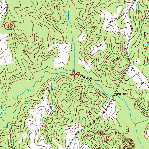 Topographic Map of Cabin Branch, NC