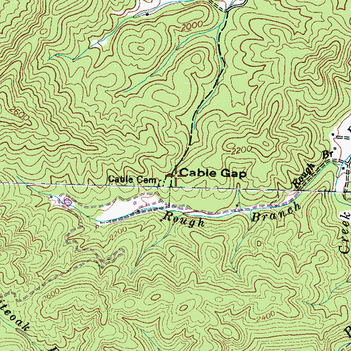 Topographic Map of Cable Gap, NC