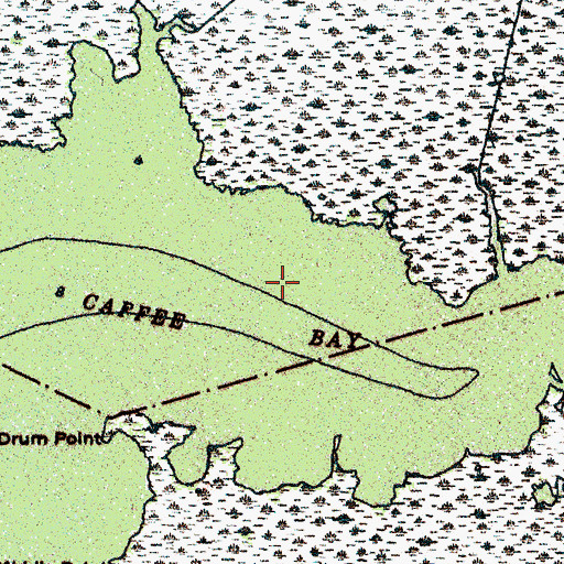Topographic Map of Caffee Bay, NC