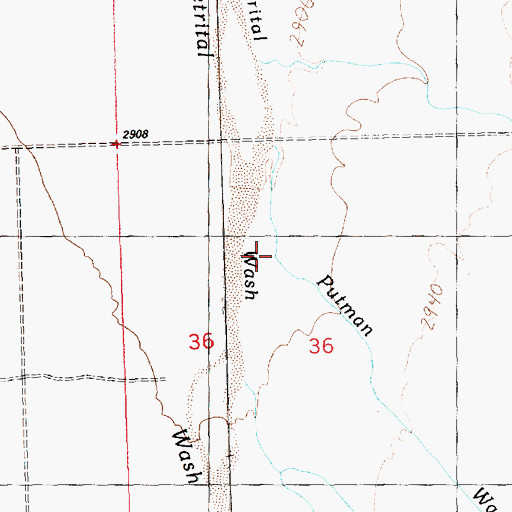 Topographic Map of Putman Wash, AZ