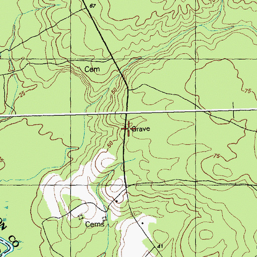 Topographic Map of Cain Cemetery, NC