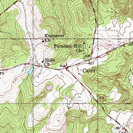Topographic Map of Cairo, NC