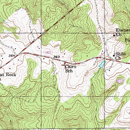 Topographic Map of Cairo School, NC