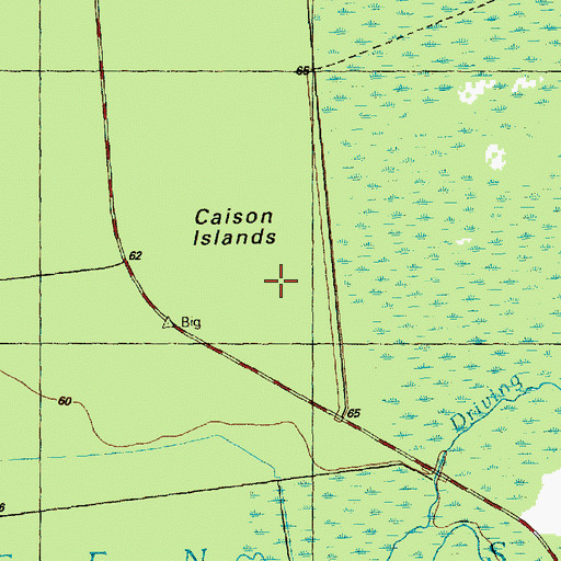 Topographic Map of Caison Islands, NC