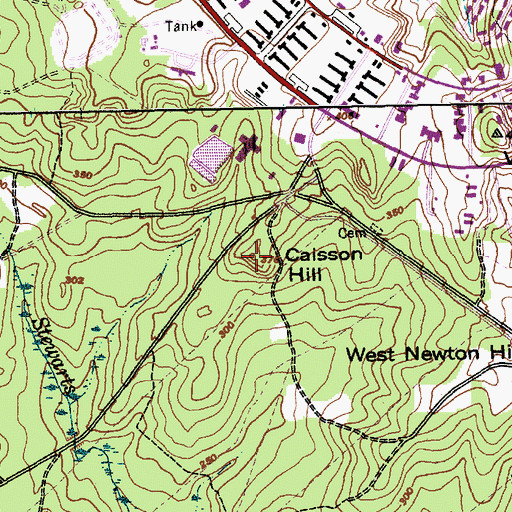 Topographic Map of Caisson Hill, NC