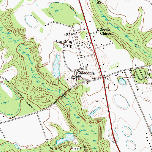Topographic Map of Caledonia Church, NC