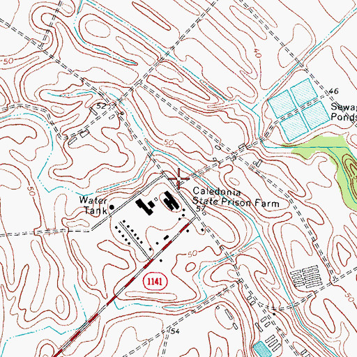 Topographic Map of Caledonia State Prison Farm, NC