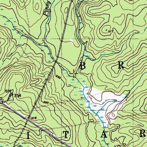 Topographic Map of Calf Branch, NC