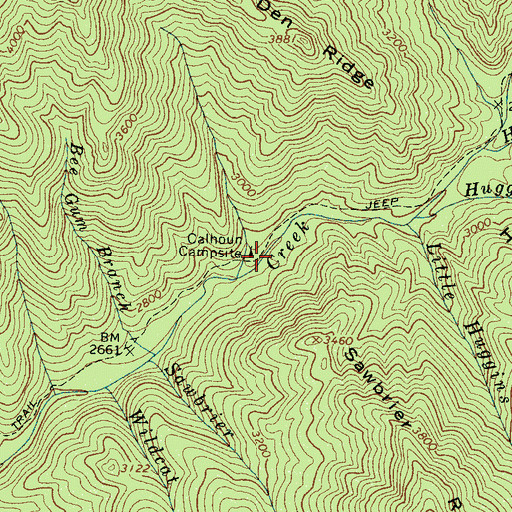 Topographic Map of Calhoun Campsite, NC