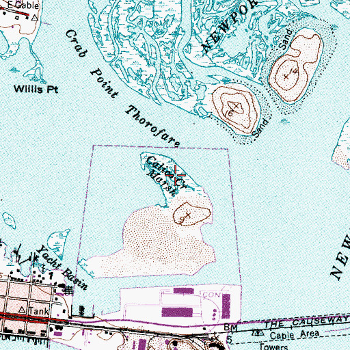 Topographic Map of Calico Creek Marsh, NC