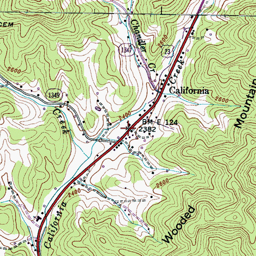Topographic Map of California, NC