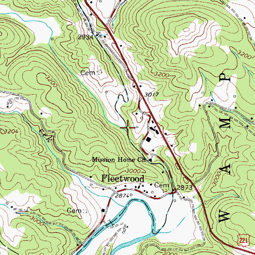 Topographic Map of Call Creek, NC
