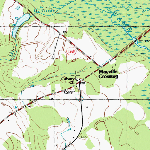 Topographic Map of Calvary Church, NC