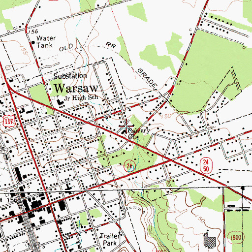 Topographic Map of Calvary Church, NC