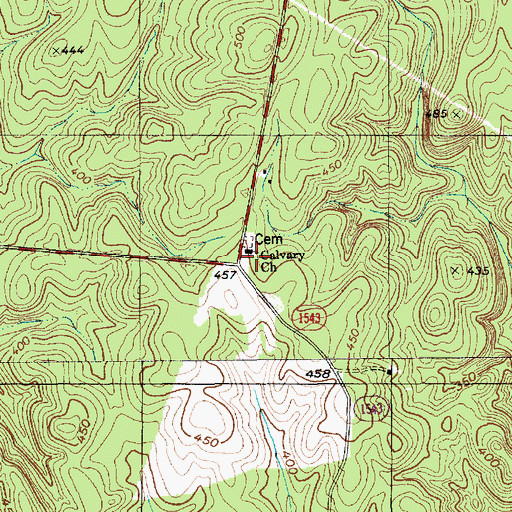 Topographic Map of Calvary Church, NC